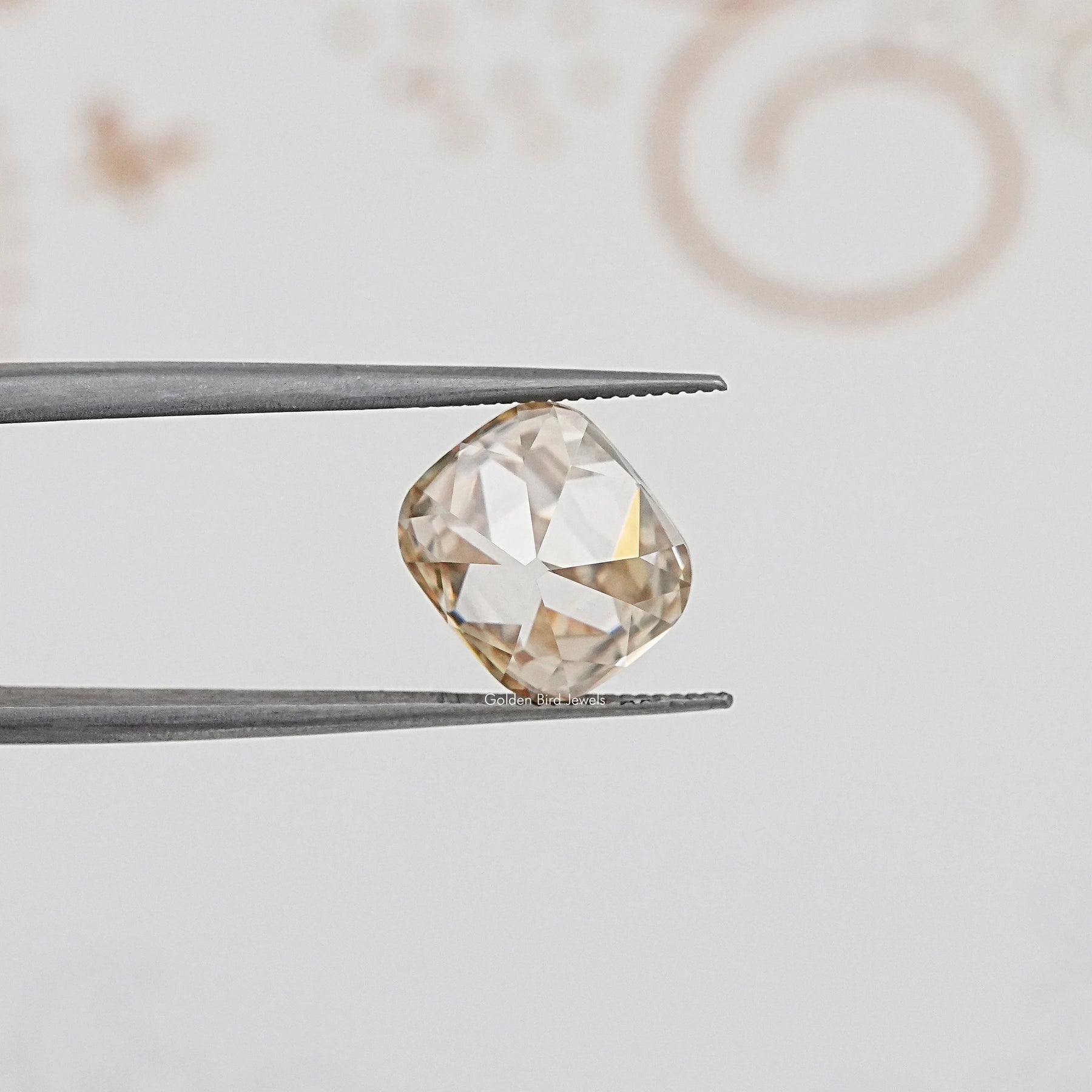 Detailed View Of Old Mine Cushion Cut Loose Moissanite Stone