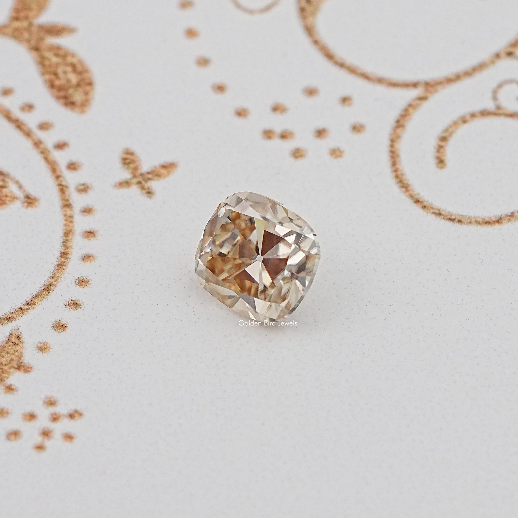 Detailed View Of Old Mine Cushion Cut Loose Moissanite Stone