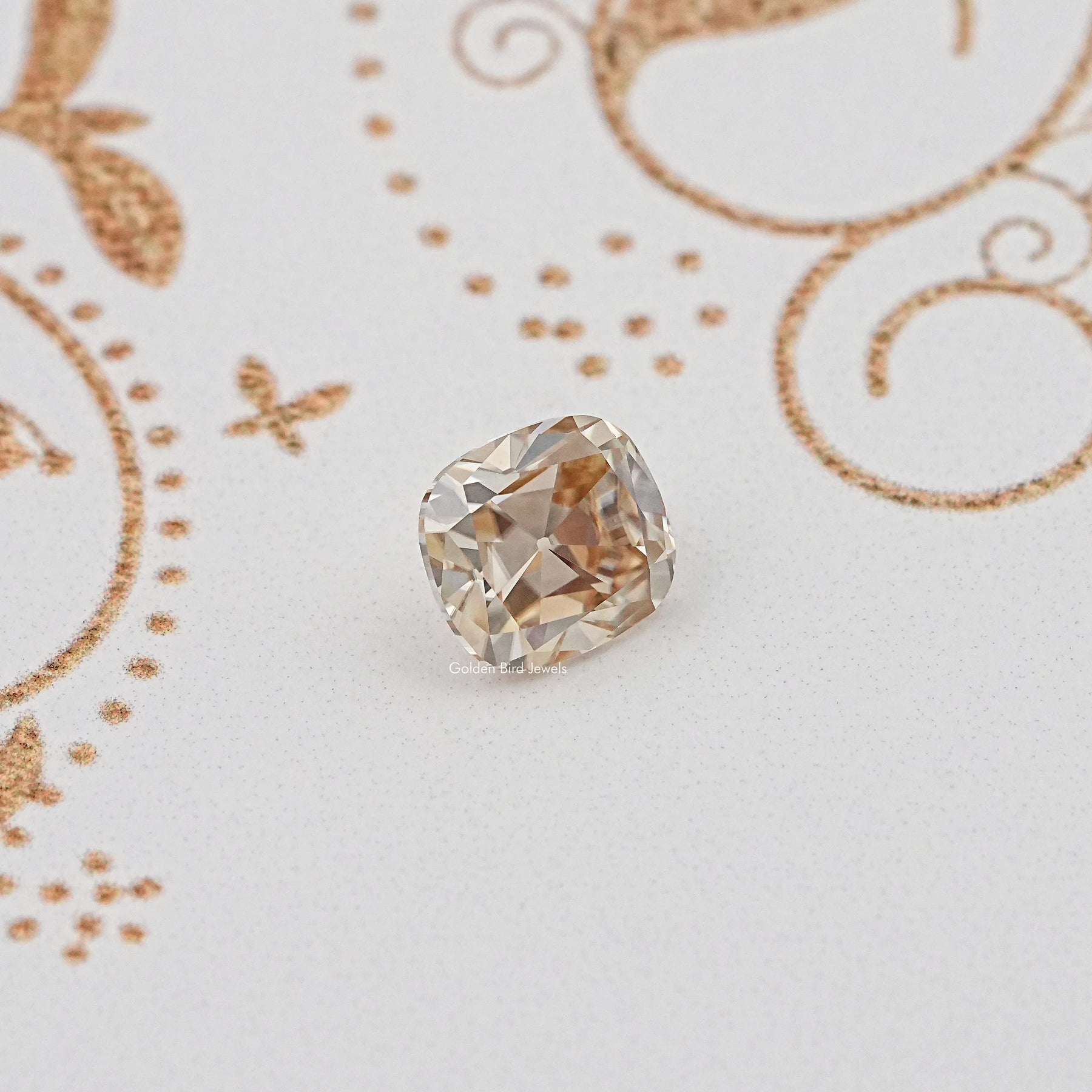 Back View Of Old Mine Cushion Cut Loose Moissanite Stone