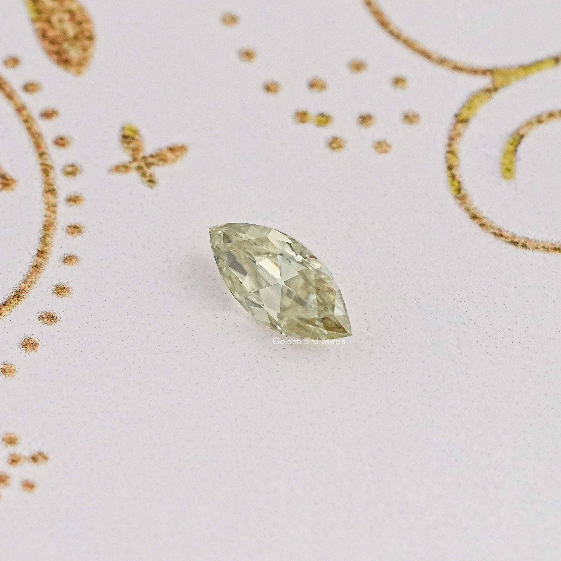 Yellow Old Mine Marquise Cut Loose Moissanite
