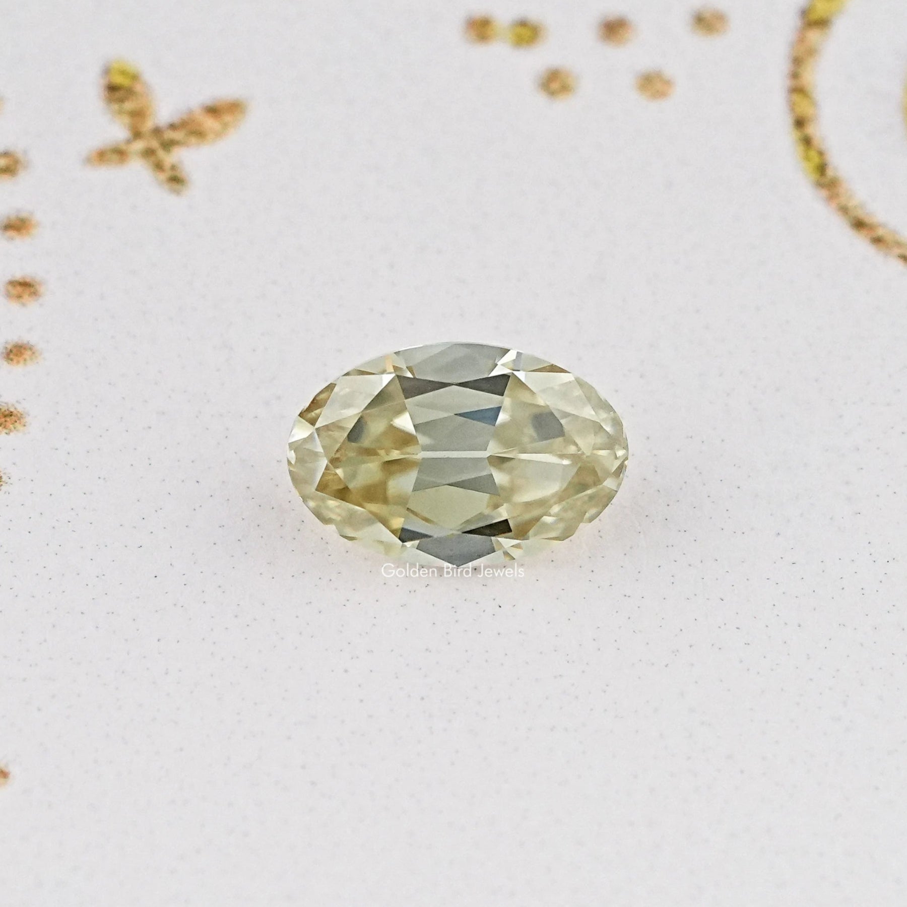 Yellow Old Mine Oval Loose Moissanite