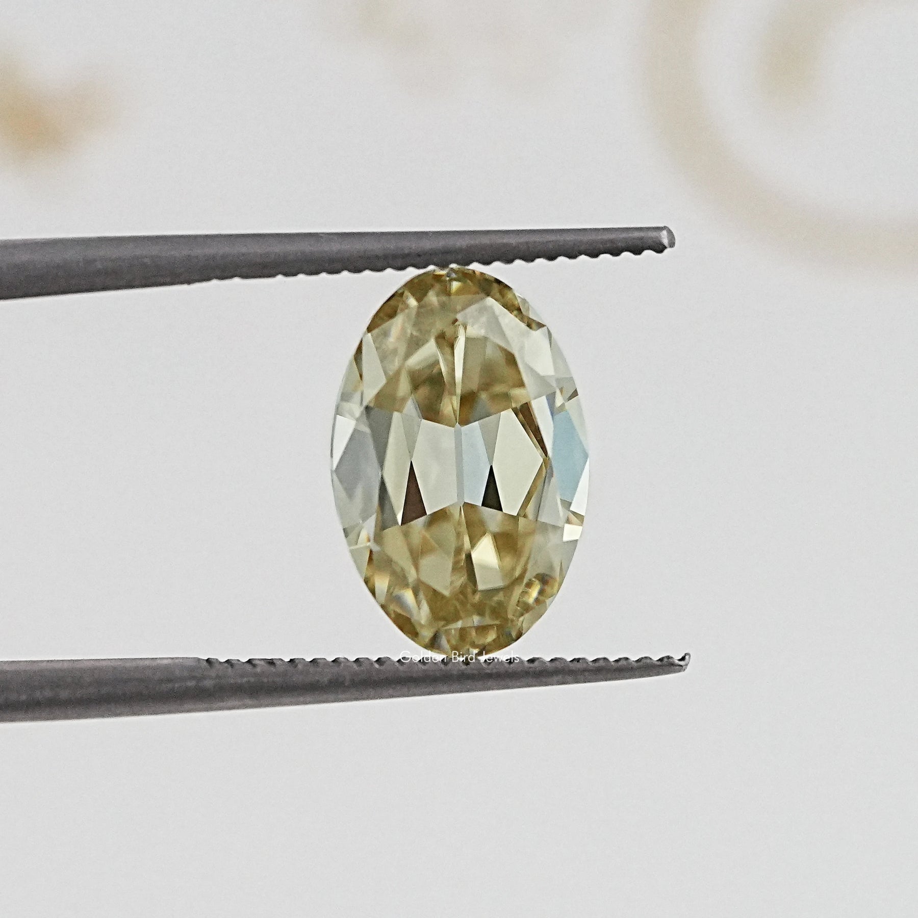 Yellow Old Mine Oval Loose Moissanite