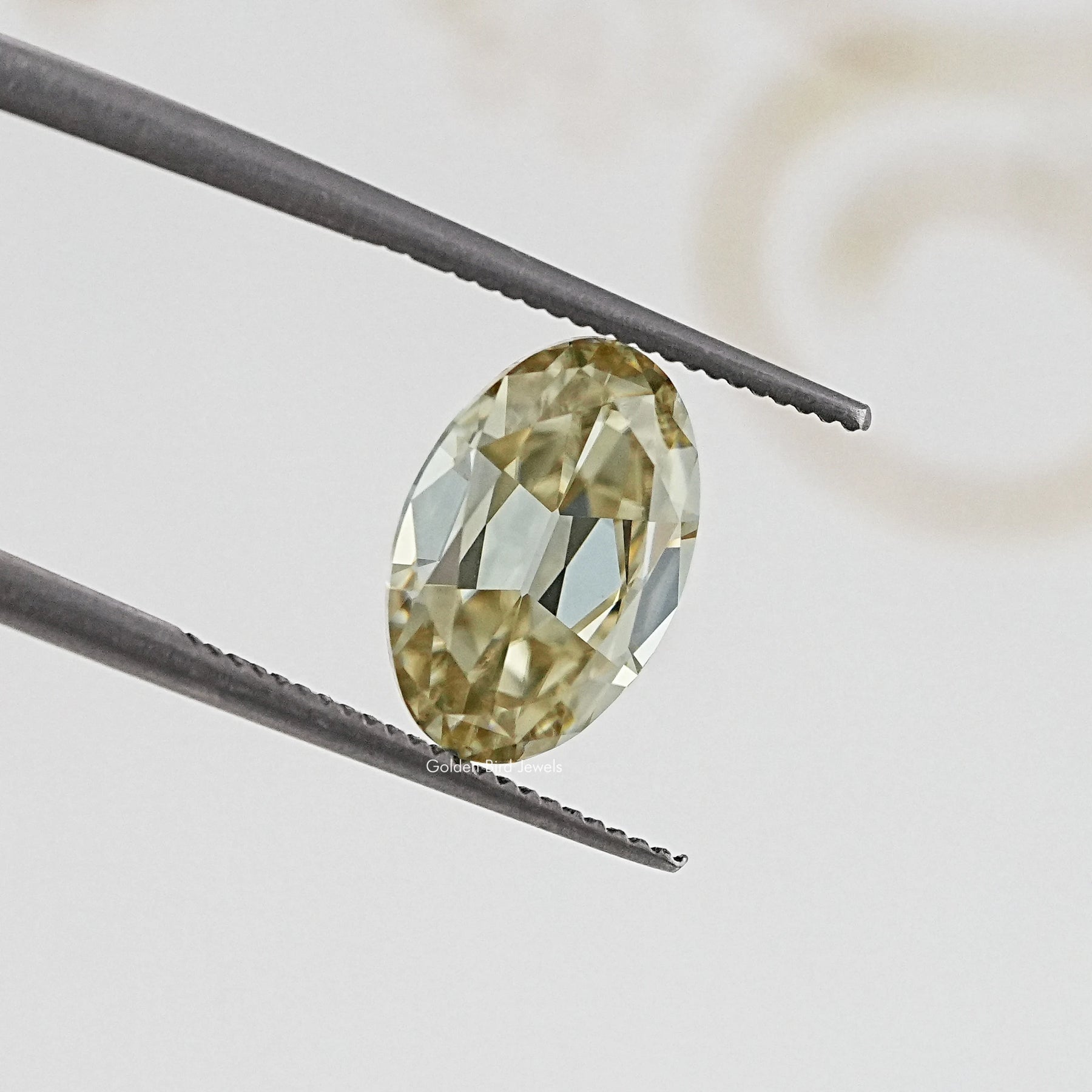 Yellow Old Mine Oval Loose Moissanite