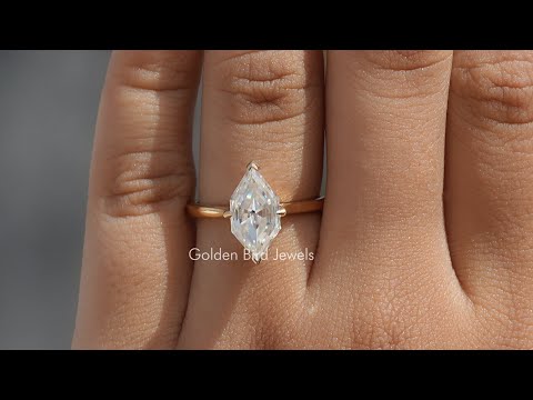 [YouTube Video Of Step Cut Moissanite Dutch Marquise Ring]-[Golden Bird Jewels]