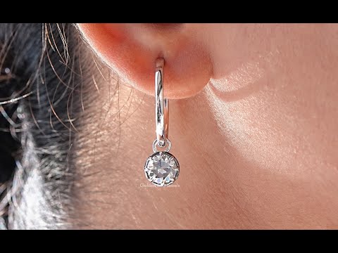 [YouTube Video Of Old European Round Moissanite Drop Earrings]-[Golden Bird Jewels]