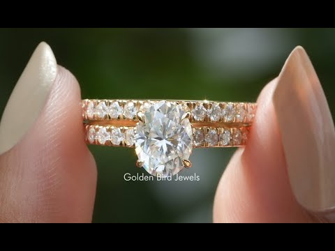 [YouTube Video Of Oval Cut Moissanite Wedding Ring Set]-[Golden Bird Jewels]