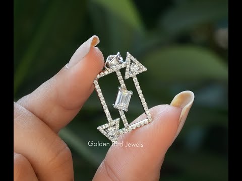 [YouTube Video Of Emerald Cut Moissanite Customized Pendant]-[Golden Bird Jewels]