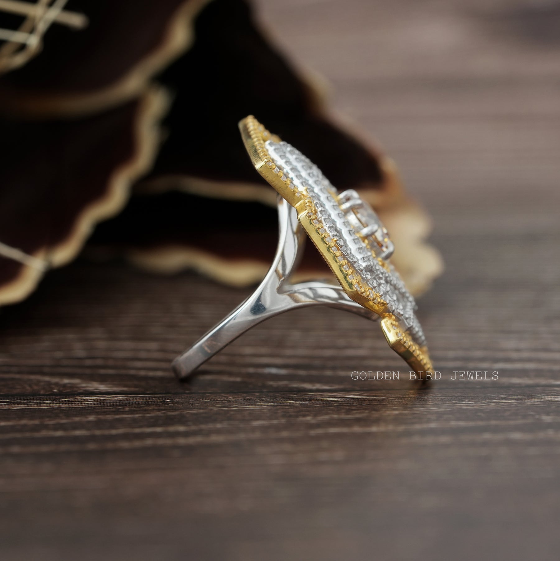 Round Cut Moissanite Cluster Engagement Ring