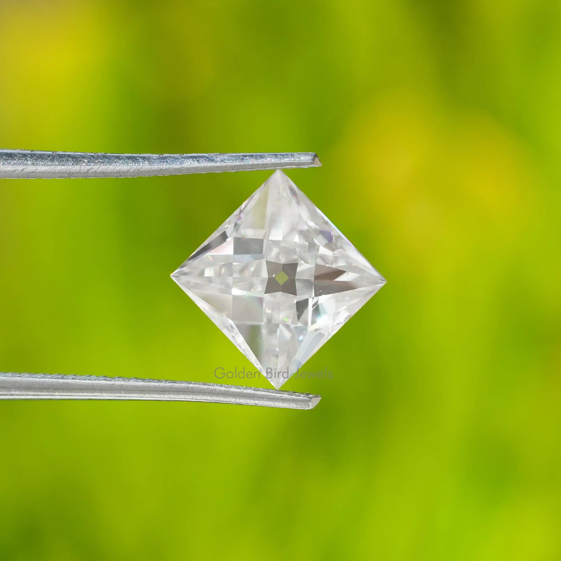 Tweezer view of Moissanite French Antique Loose Stone