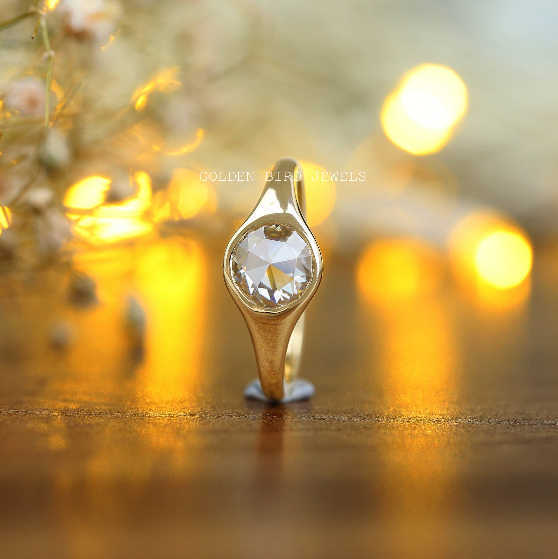 Rose Cut Round Moissanite Ring For Men