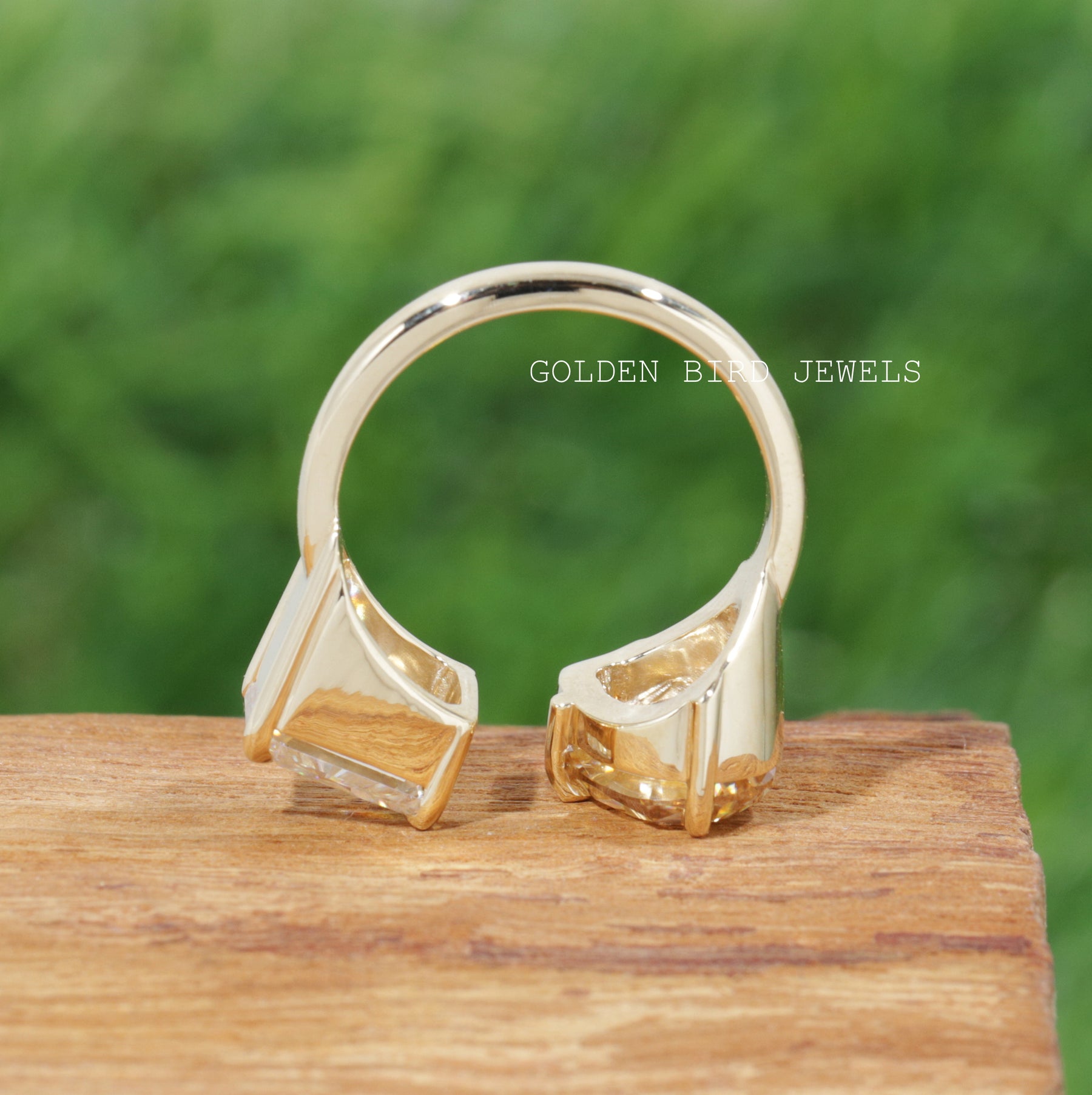 Pear & Radiant Cut Moissanite Open Ring