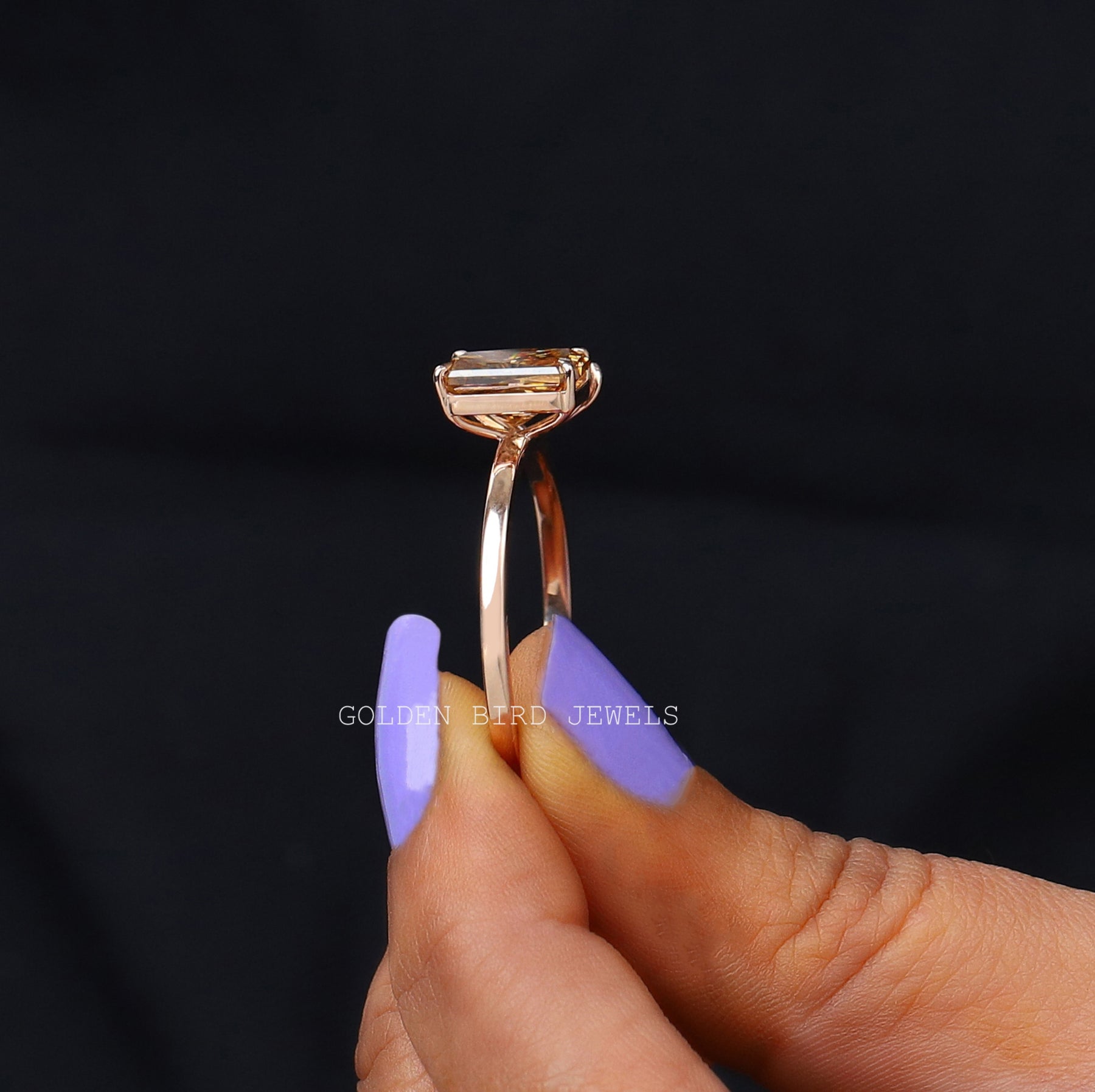 Radiant & Pear Cut Fancy Colored Moissanite Toi Moi Ring