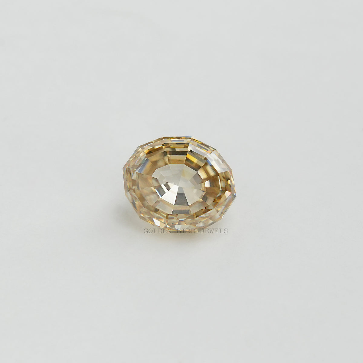 Front View Of Moissanite Step Cut Oval Loose Stone