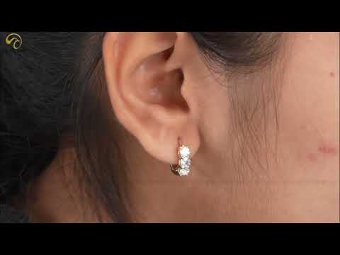 [YouTube Video Of OEC Round Cut Moissanite Earrings]-[Golden Bird Jewels]