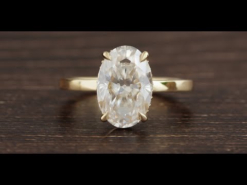 [YouTube Video Of Crushed Ice Oval Moissanite Hidden Halo Ring]-[Golden Bird Jewels]