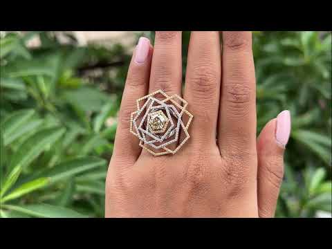 [YouTube Video Of Round Cut Moissanite Cluster Engagement Ring]-[Golden Bird Jewels]
