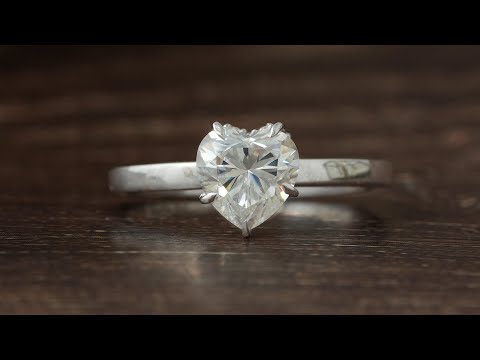 [YouTube Video Of Heart Shaped Moissanite Solitaire Engagement Ring]-[Golden Bird Jewels]