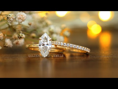 [YouTube Video Of Marquise Bridal Wedding Ring Set-[]Golden Bird Jewels]