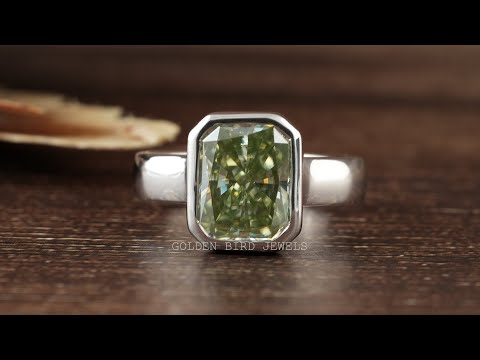 [YouTube Video 3 Carat Mint Green Radiant Moissanite Engagement Ring]-[Golden Bird Jewels]