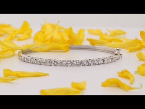 [YouTube Video Of Colorless Round Cut Moissanite White Gold Bracelet]-[Golden Bird Jewels]