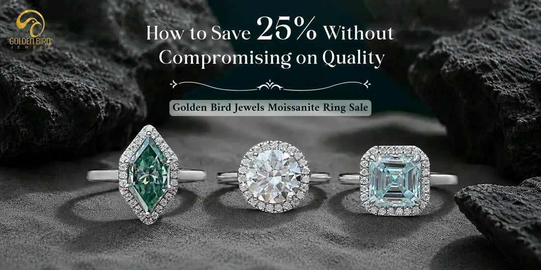moissanite engagement rings featuring round, emerald, and marquise cuts with exceptional value and quality