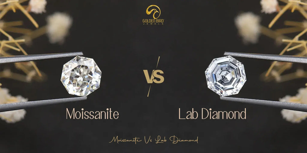 [Moissanite vs lab grown diamond]-[goldenbirdjewels]