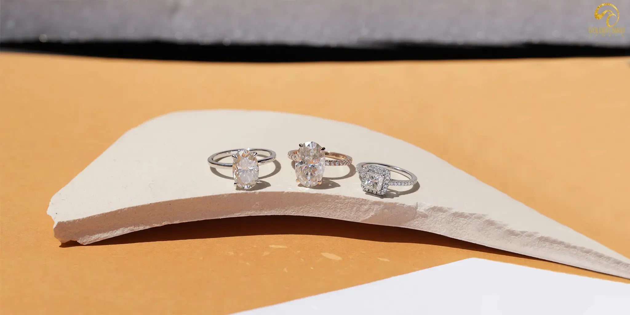 Alternative engagement rings with Moissanite stones