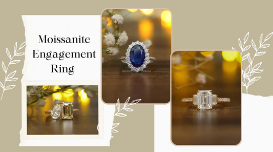 [Showing a three different types moissanite engagement ring] - [Golden Bird Jewels]