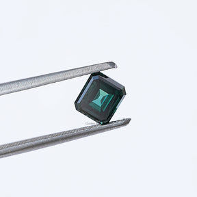 Dark Green Old Mine Asscher Moissanite Loose Stone