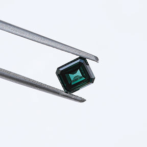 Dark Green Old Mine Asscher Moissanite Loose Stone