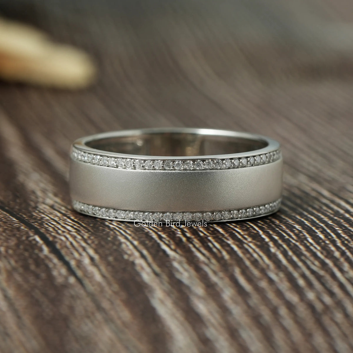 View of Round cut moissanite Wedding  Ring