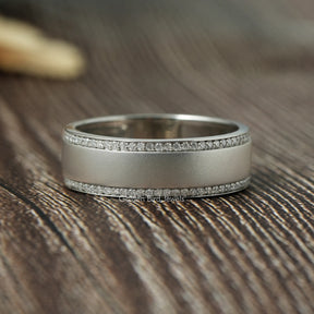 View of Round cut moissanite Wedding  Ring