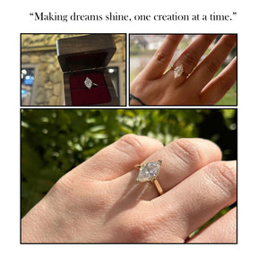 Dutch Marquise Cut Moissanite Solitaire Ring