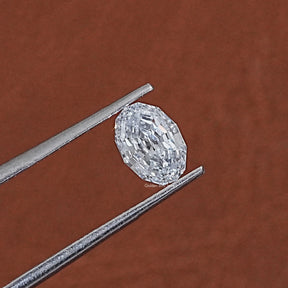 View Of 1CT Step Cut Oval Lab Grown Loose Diamond In White