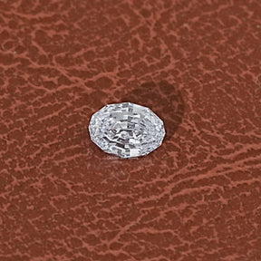 View of 1 Carat Step Cut Oval Lab Grown Diamond In White 