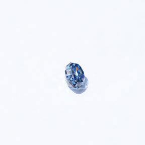 View of 2.10 Carat Step Cut Oval Loose Moissanite In Blue 