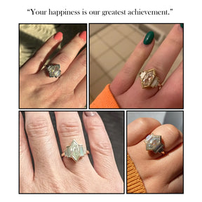 Elongated Hexagon Cut Moissanite Five Stone Ring
