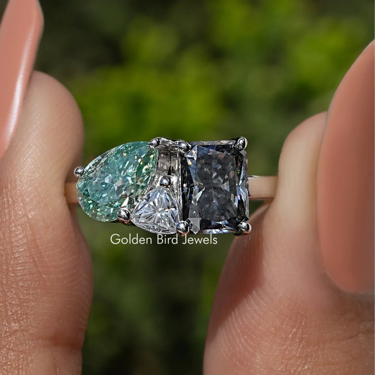3-Stone Moissanite Diamond Engagement Ring