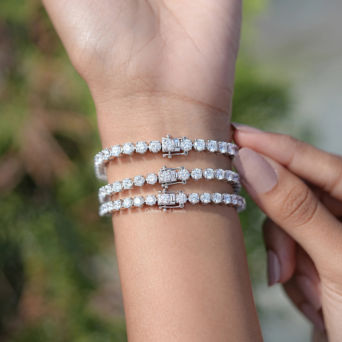 Round Cut Eco Friendly Diamond Tennis Bracelet
