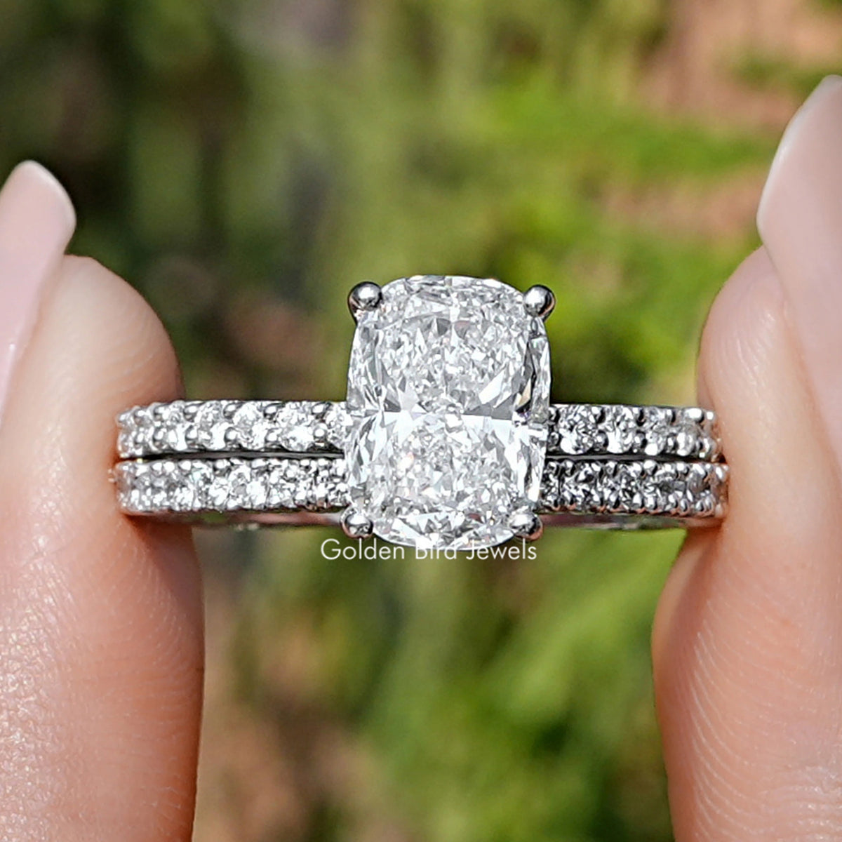 Elongated Cushion Cut Lab Grown Diamond Ring