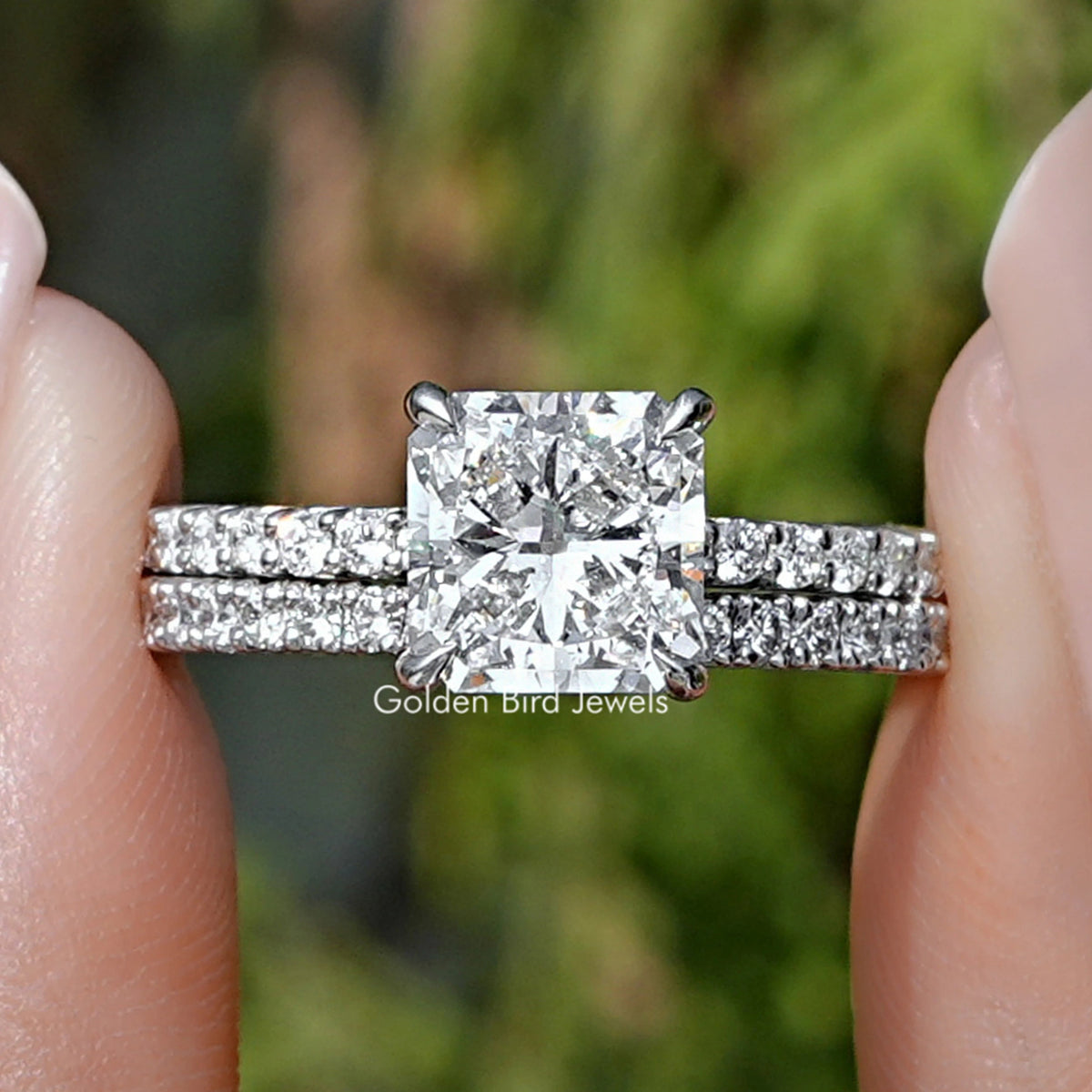 Square Radiant Cut Lab Diamond Bridal Ring