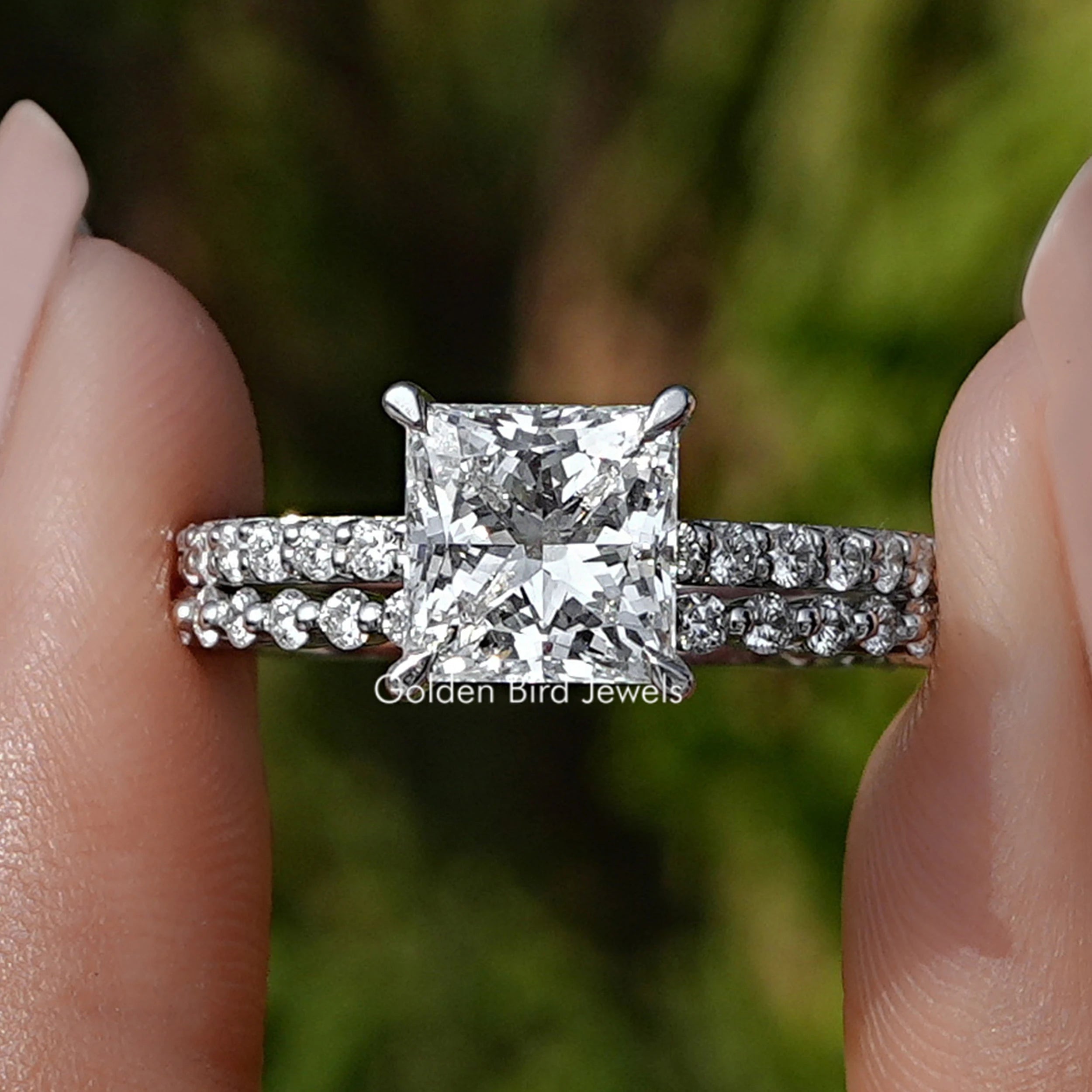 Princess Cut Lab Grown Diamond Ring - White Gold – goldenbirdjewels