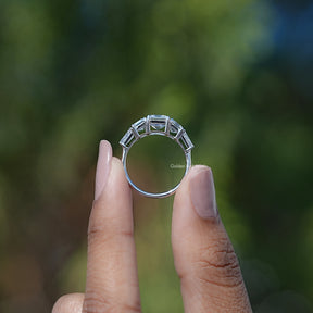 Asscher And Tapered Baguette Cut Five Stone Ring