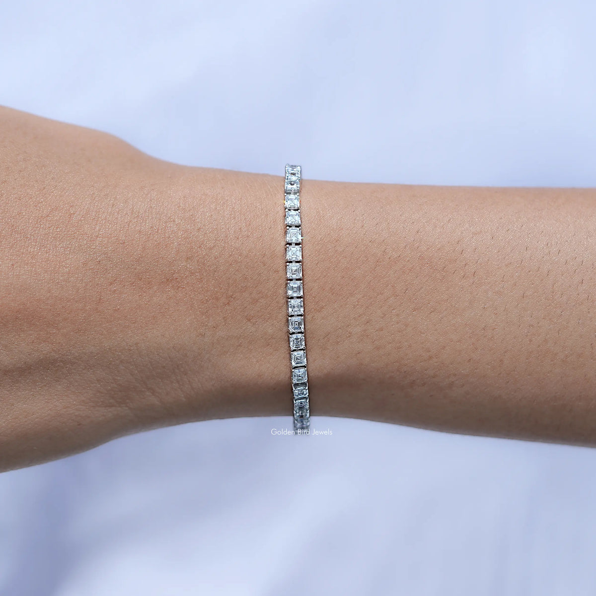 Asscher Cut Lab Diamond Tennis Bracelet