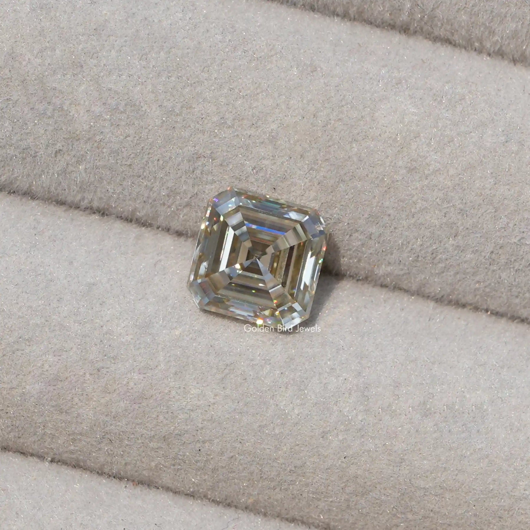[This asscher cut loose moissanite made of off white color]-[Golden Bird Jewels]