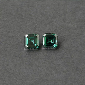 Pair view of Dark Green Asscher Loose Stone