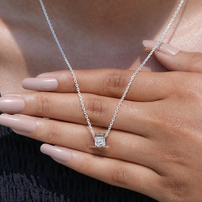 View of lab diamond pendant for women