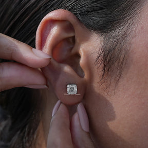 Lab Grown Diamond Asscher Shaped Stud Earrings for women 