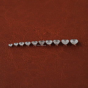 Side View of Asscher Cut Lab Grown Loose Diamond In White color