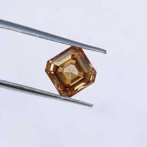 View Of Asscher Shape Loose Stone In Orange
